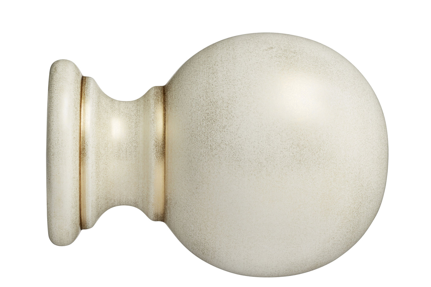 Hallis Museum Plain Ball 55mm Wooden Curtain Pole Finial - Cream & Gold