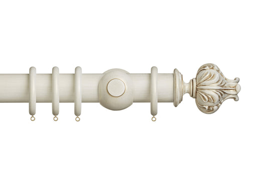 Hallis Museum Vienna 55mm Wooden Curtain Pole - Cream & Gold
