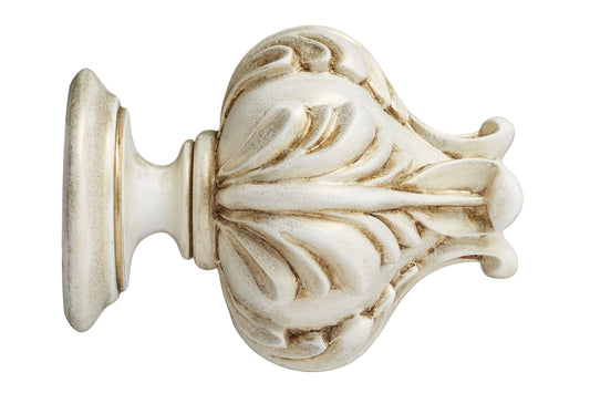 Hallis Museum Vienna 55mm Wooden Curtain Pole Finial - Cream & Gold