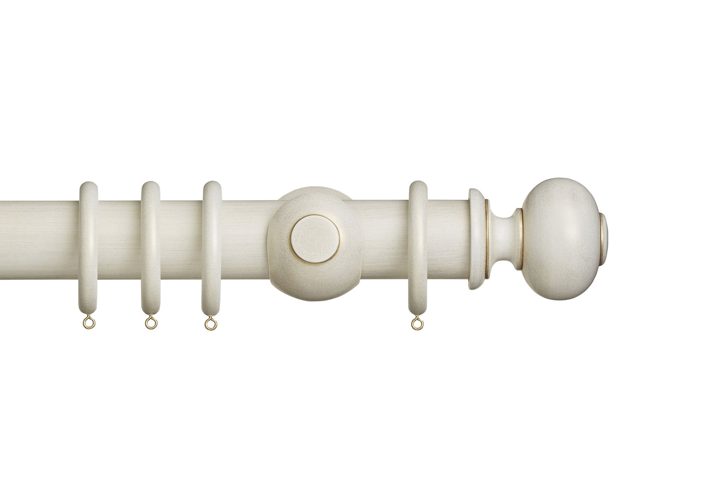 Hallis Museum Parham 55mm Wooden Curtain Pole - Cream & Gold