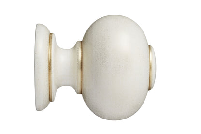 Hallis Museum Parham 55mm Wooden Curtain Pole Finial - Cream & Gold
