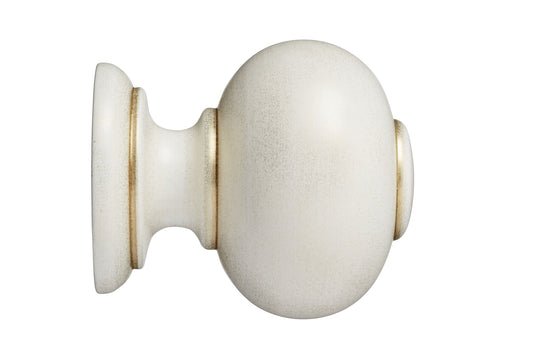 Hallis Museum Parham 55mm Wooden Curtain Pole Finial - Cream & Gold