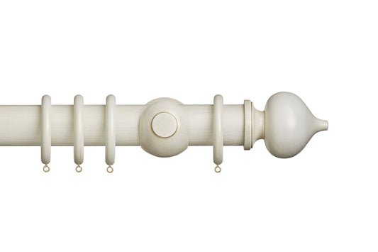 Hallis Museum Florence 55mm Wooden Curtain Pole - Cream & Gold