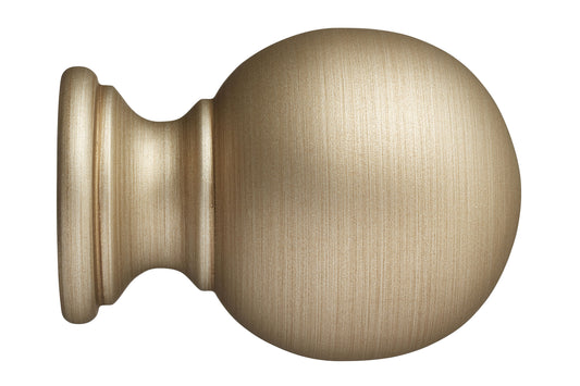 Hallis Museum Plain Ball 55mm Wooden Curtain Pole Finial - Satin Oyster
