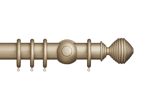 Hallis Museum Dune 55mm Wooden Curtain Pole - Satin Oyster