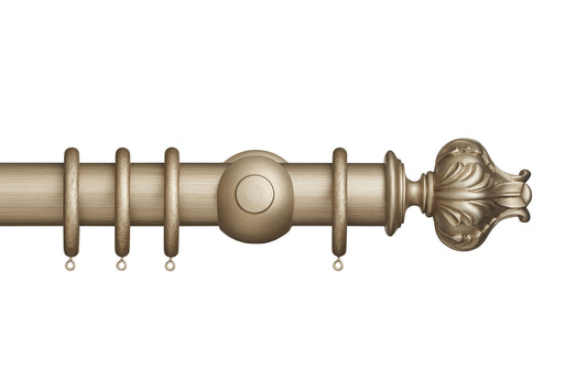 Hallis Museum Vienna 55mm Wooden Curtain Pole - Satin Oyster
