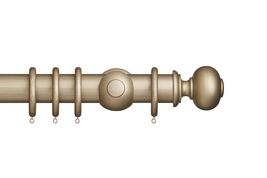 Hallis Museum Parham 55mm Wooden Curtain Pole - Satin Oyster