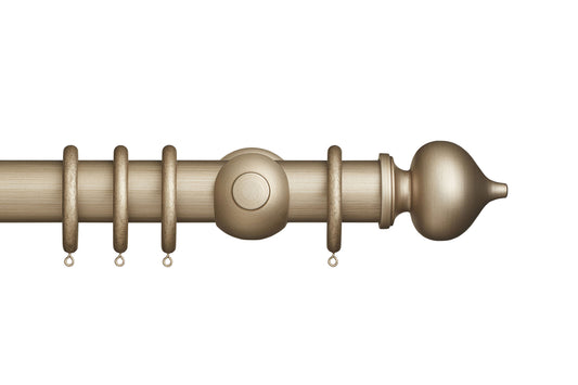 Hallis Museum Florence 55mm Wooden Curtain Pole - Satin Oyster