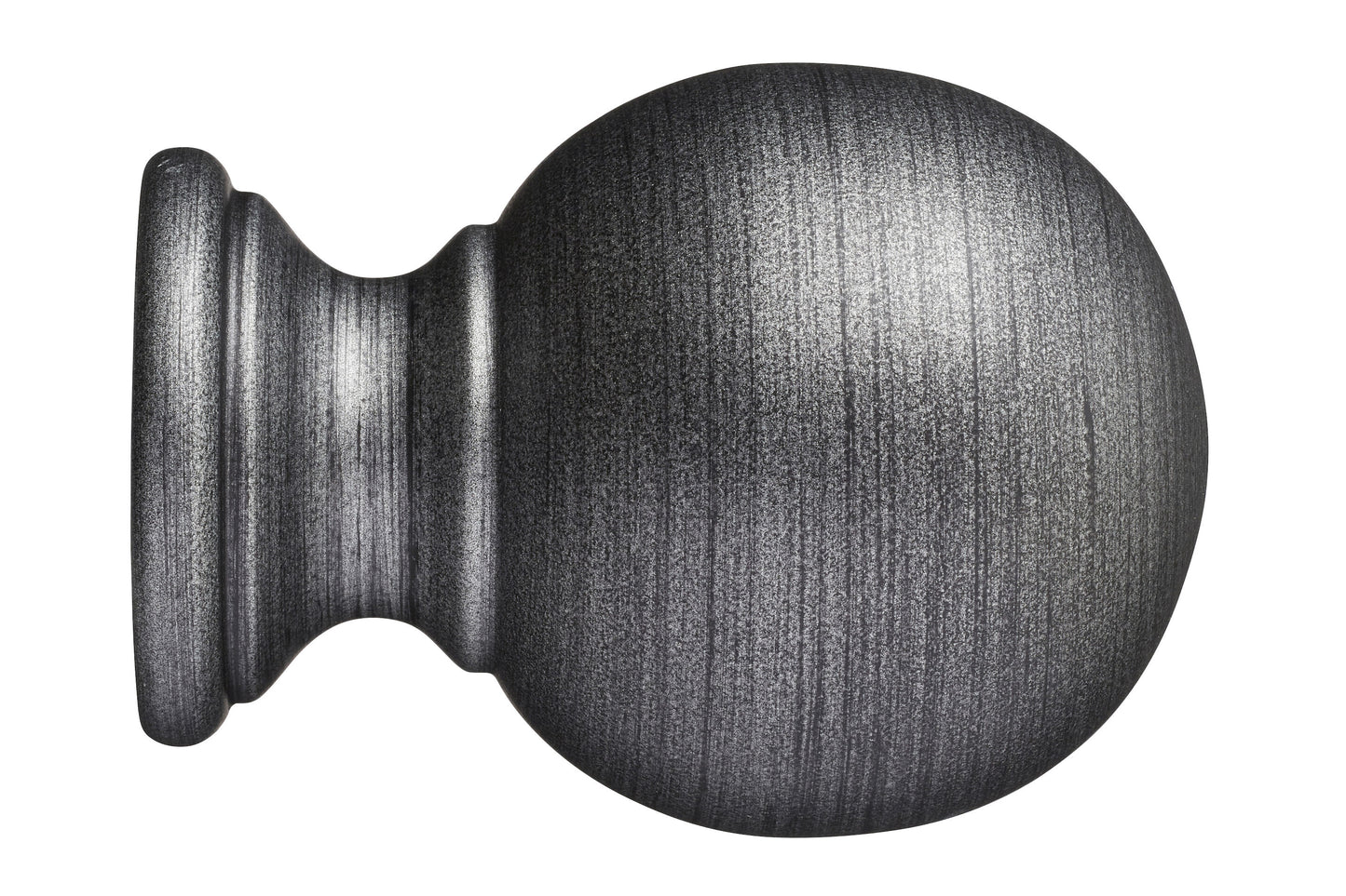 Hallis Museum Plain Ball 55mm Wooden Curtain Pole Finial - Satin Pewter