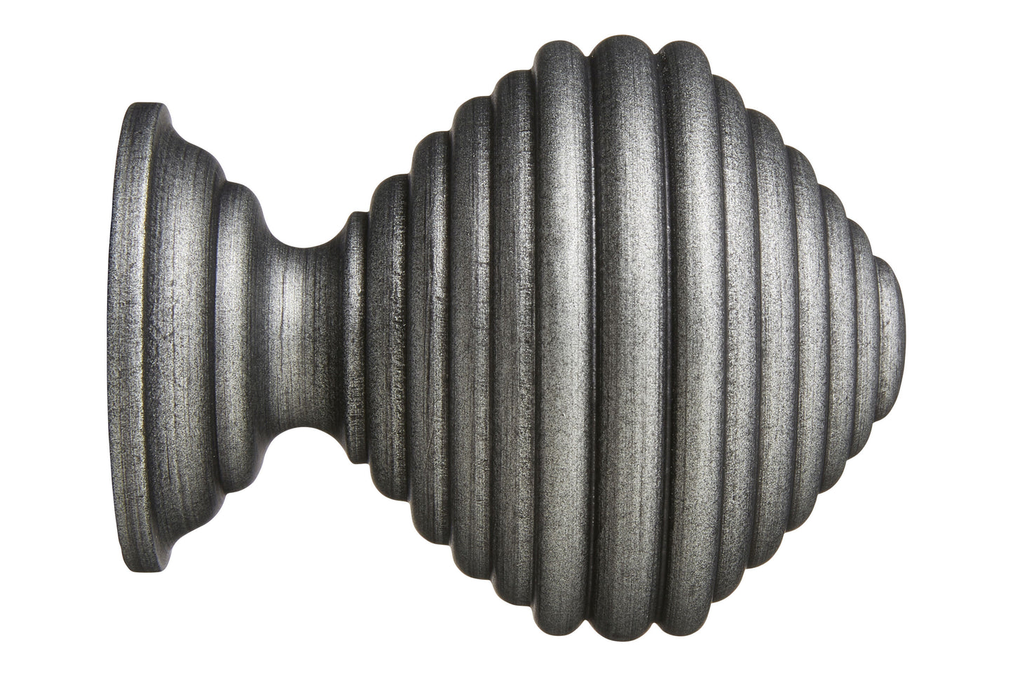 Hallis Museum Dune 55mm Wooden Curtain Pole Finial - Satin Pewter
