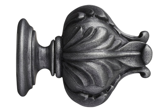 Hallis Museum Vienna 55mm Wooden Curtain Pole Finial - Satin Pewter