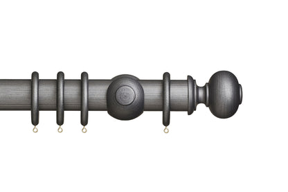 Hallis Museum Parham 55mm Wooden Curtain Pole - Satin Pewter