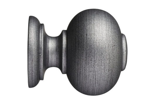 Hallis Museum Parham 55mm Wooden Curtain Pole Finial - Satin Pewter