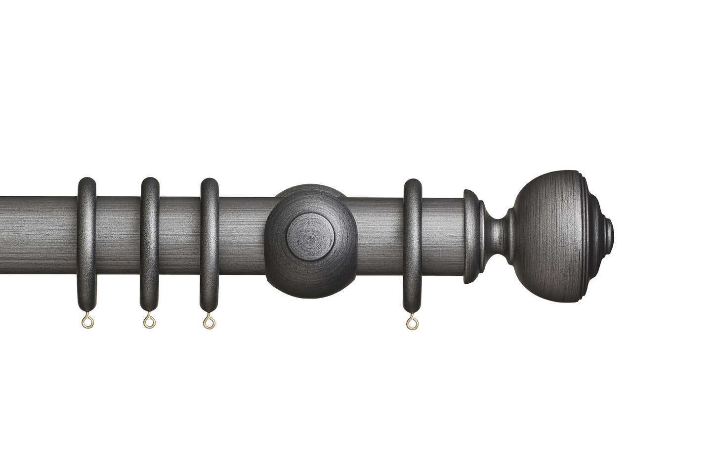 Hallis Museum Asher 55mm Wooden Curtain Pole - Satin Pewter