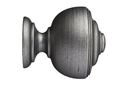 Hallis Museum Asher 55mm Wooden Curtain Pole Finial - Satin Pewter