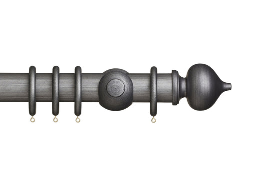 Hallis Museum Florence 55mm Wooden Curtain Pole - Satin Pewter