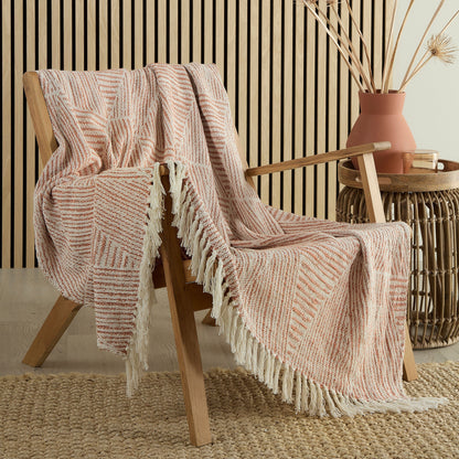 Myan Throw by Appletree Loft in Terracotta 130 x 180cm - Throw - Appletree Loft