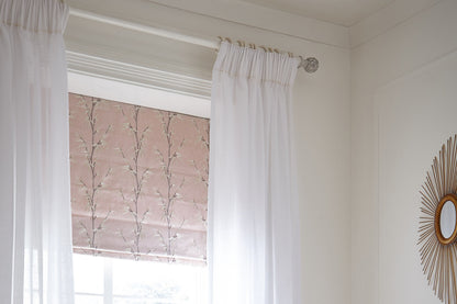 Hallis Modern Country Floral Ball 45mm Wooden Curtain Pole - Brushed Ivory