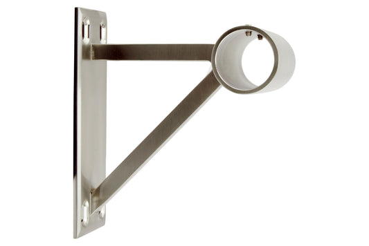 Hallis Neo 28mm Metal Curtain Pole End Bracket - Stainless Steel