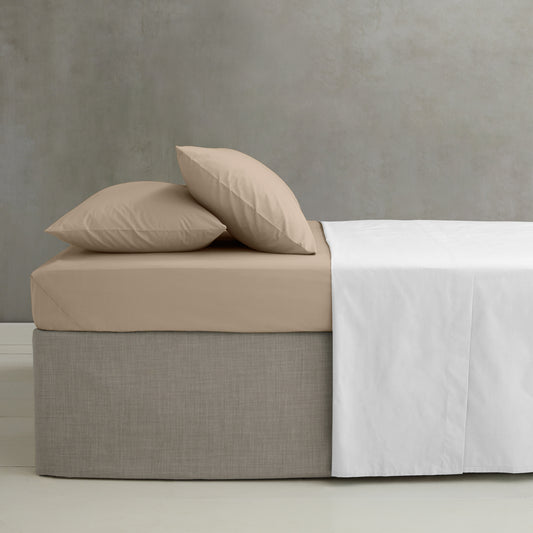 Catherine Lansfield Easy Iron Percale Fitted Sheet - Natural