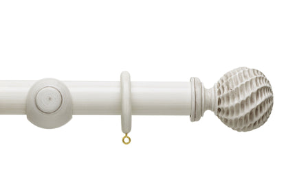 Hallis Origins Ammonite 35mm Wooden Curtain Pole - Chalk Stone