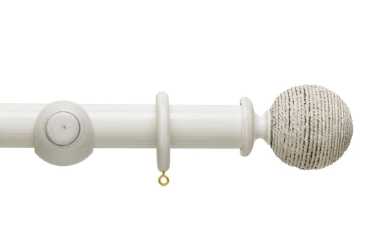Hallis Origins Twine 35mm Wooden Curtain Pole - Chalk Stone