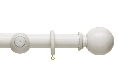 Hallis Origins Ball 35mm Wooden Curtain Pole - Chalk Stone