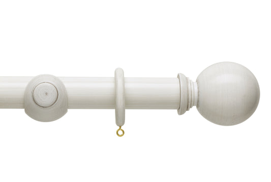 Hallis Origins Ball 35mm Wooden Curtain Pole - Chalk Stone