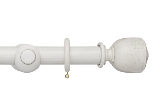 Hallis Origins Tulip Urn 35mm Wooden Curtain Pole - Chalk Stone