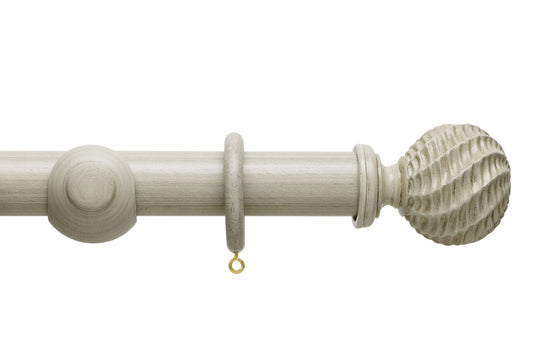 Hallis Origins Ammonite 35mm Wooden Curtain Pole - Flint Grey