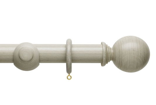 Hallis Origins Ball 35mm Wooden Curtain Pole - Flint Grey