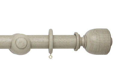 Hallis Origins Tulip Urn 35mm Wooden Curtain Pole - Flint Grey