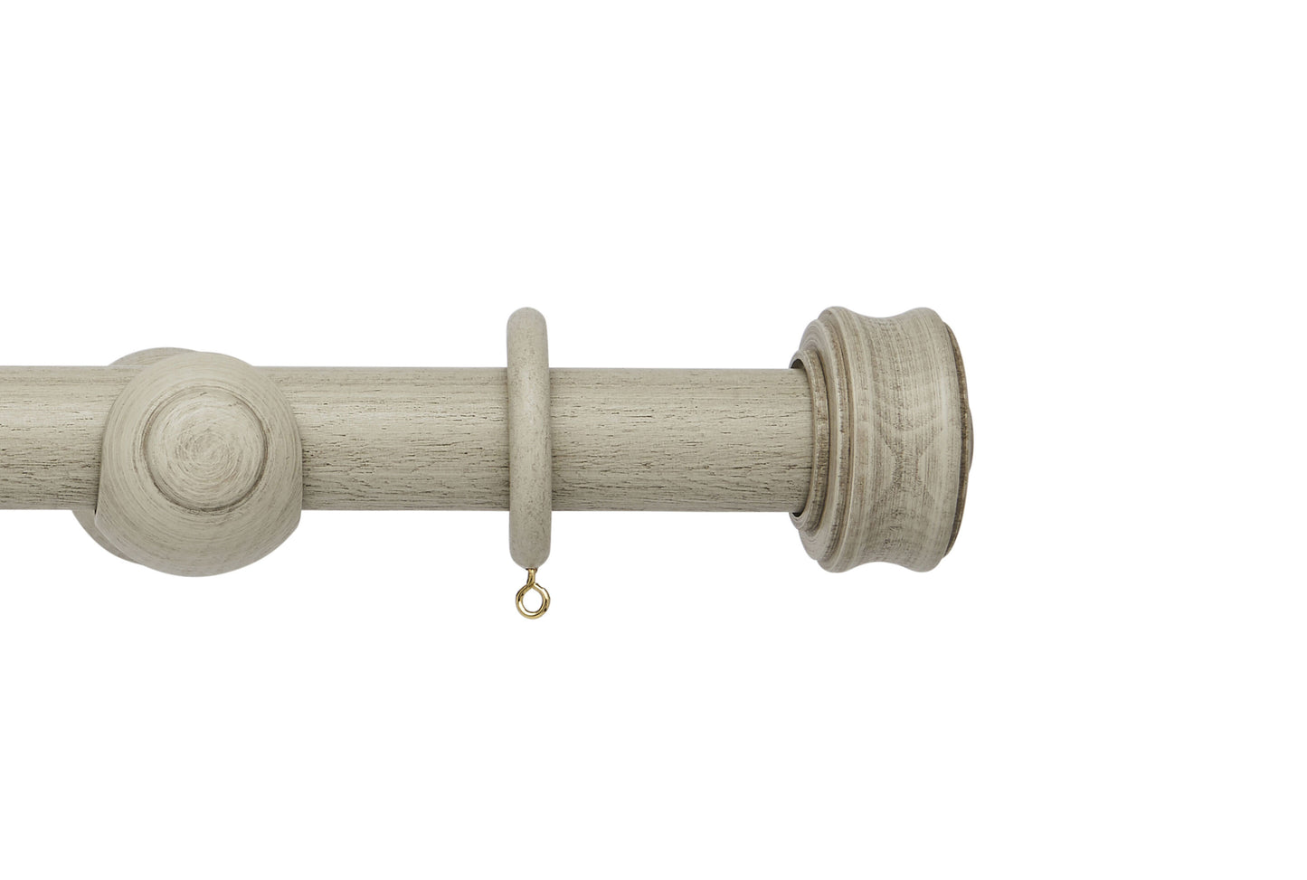 Hallis Origins Disc 35mm Wooden Curtain Pole - Flint Grey
