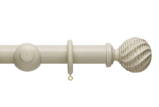 Hallis Origins Ammonite 35mm Wooden Curtain Pole - Limestone