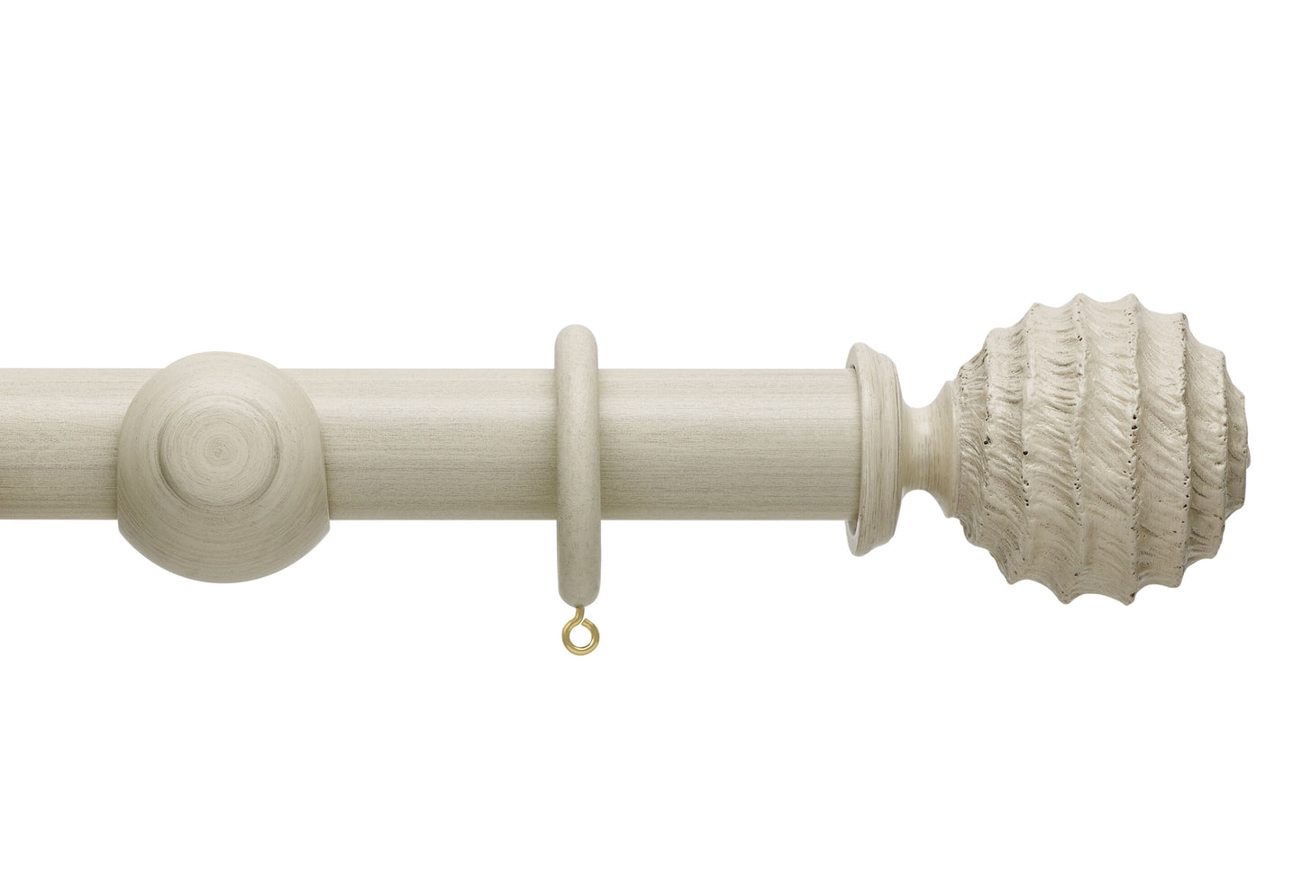 Hallis Origins Fossil Ball 35mm Wooden Curtain Pole - Limestone