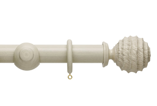 Hallis Origins Fossil Ball 35mm Wooden Curtain Pole - Limestone
