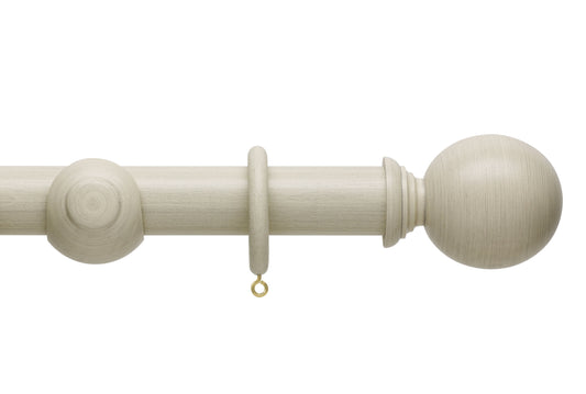 Hallis Origins Ball 35mm Wooden Curtain Pole - Limestone