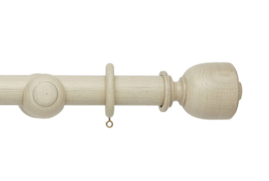 Hallis Origins Tulip Urn 35mm Wooden Curtain Pole - Limestone