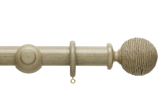 Hallis Origins Twine 35mm Wooden Curtain Pole - Millstone Grey