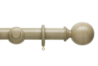 Hallis Origins Ball 35mm Wooden Curtain Pole - Millstone Grey