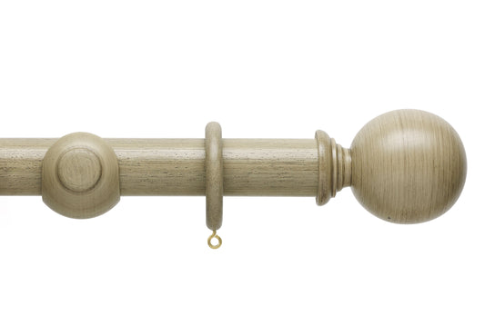 Hallis Origins Ball 35mm Wooden Curtain Pole - Millstone Grey