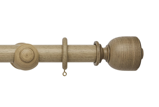 Hallis Origins Tulip Urn 35mm Wooden Curtain Pole - Millstone Grey