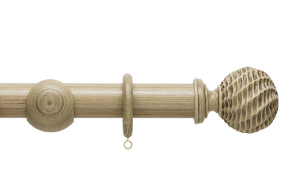 Hallis Origins Ammonite 35mm Wooden Curtain Pole - Quarry Stone