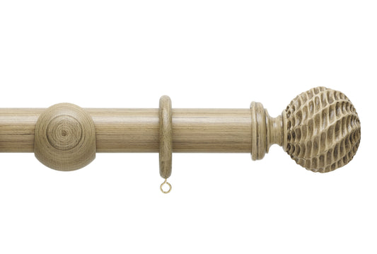 Hallis Origins Ammonite 35mm Wooden Curtain Pole - Quarry Stone