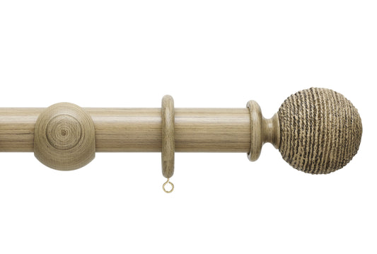 Hallis Origins Twine 35mm Wooden Curtain Pole - Quarry Stone