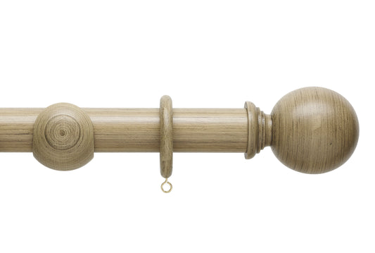 Hallis Origins Ball 35mm Wooden Curtain Pole - Quarry Stone