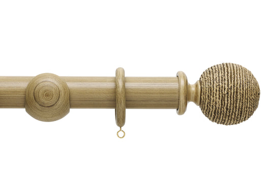 Hallis Origins Twine 35mm Wooden Curtain Pole - Shale