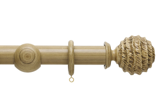 Hallis Origins Fossil Ball 35mm Wooden Curtain Pole - Shale