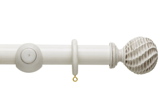 Hallis Origins Ammonite 45mm Wooden Curtain Pole - Chalk Stone