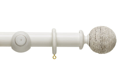 Hallis Origins Twine 45mm Wooden Curtain Pole - Chalk Stone